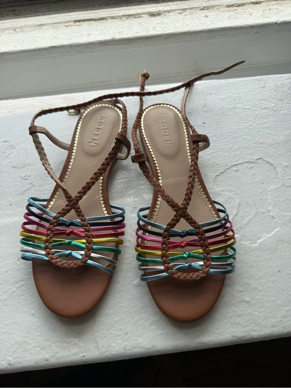 Boden Multicolor Braided Strap Flat Sandals - Brown
